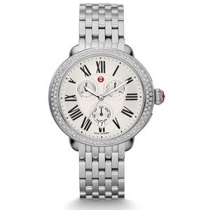Michele Serein Diamond Watch- silver with round face